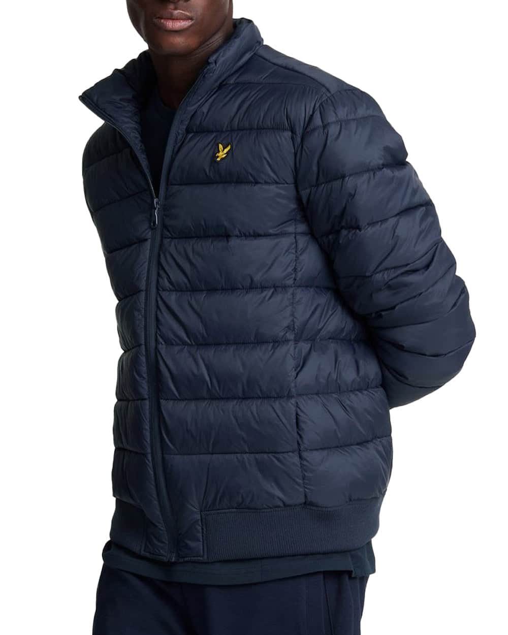 Lyle Scott Branded Dark Navy Blue Funnel Neck Wadded Jacket main image 0