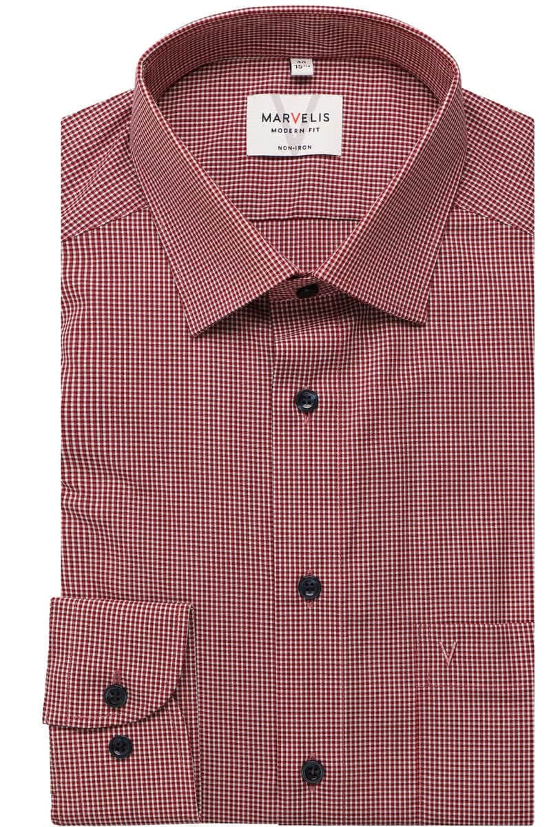 Marvelis Camicia da uomo a maniche lunghe Dern-Fit, Twill,13 New Kent