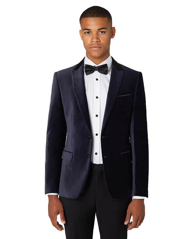 Remus Uomo Men's Monti Slim Fit Velvet Tuxedo Jacket Navy - Main Image