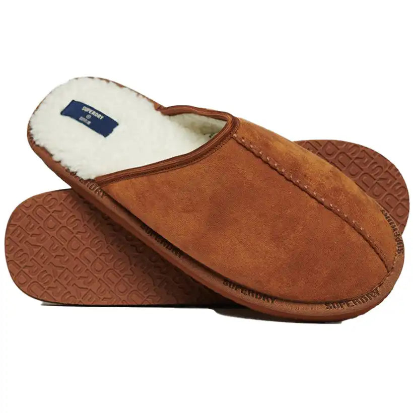 Superdry Mens Mule Slippers MF110269A Tan Brown