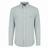 Gant Mens Regular Classic Poplin Banker Stripe Shirt Dark Emerald