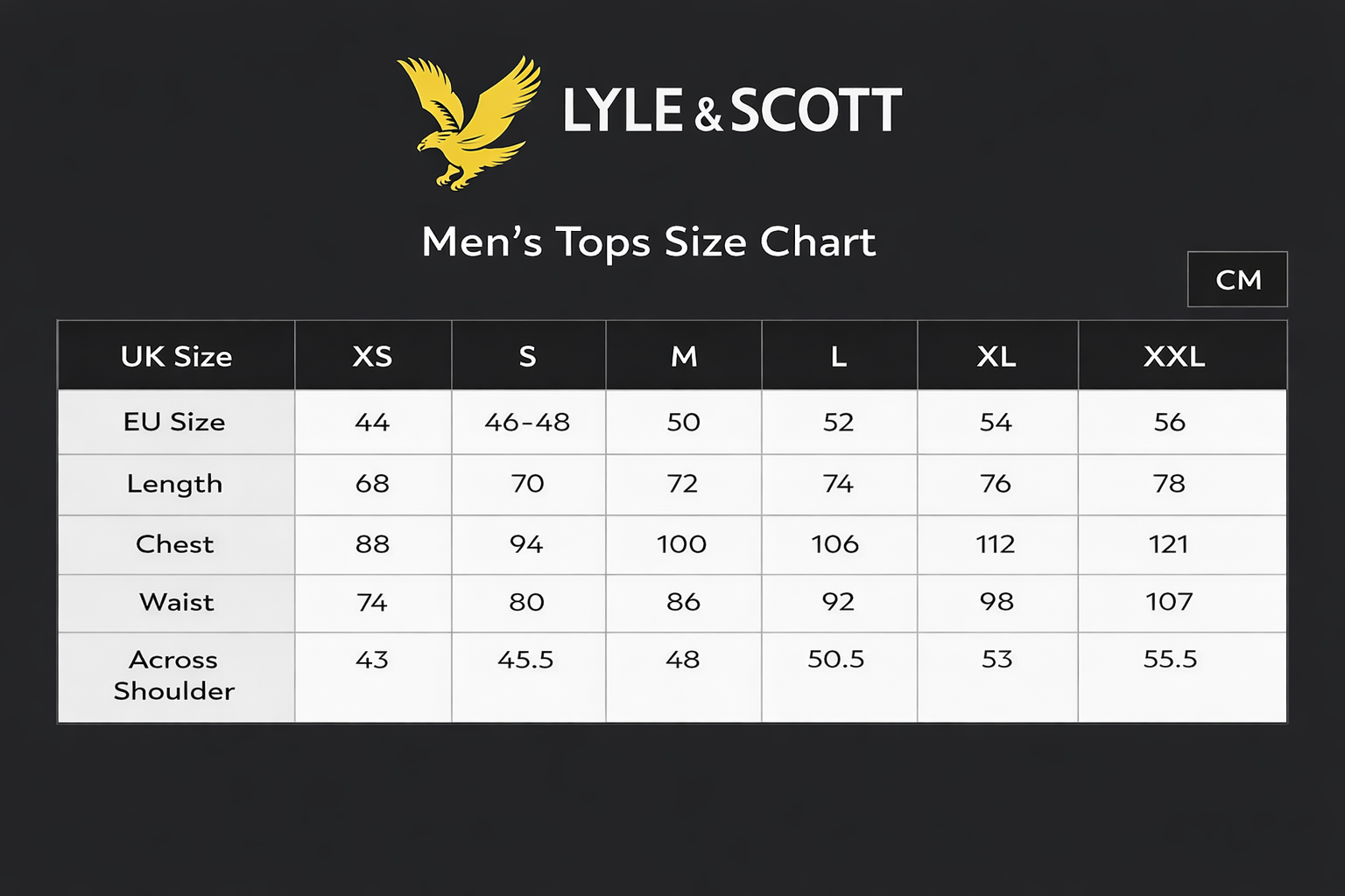 Lyle & Scott size chart