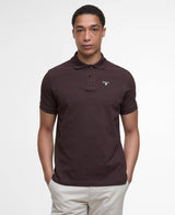 Barbour Mens Tartan Pique Polo Shirt Dark Oak Brown