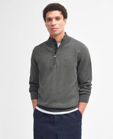 Barbour Cotton Half Zip Knitted Jumper Olive Marl Northern Ireland
