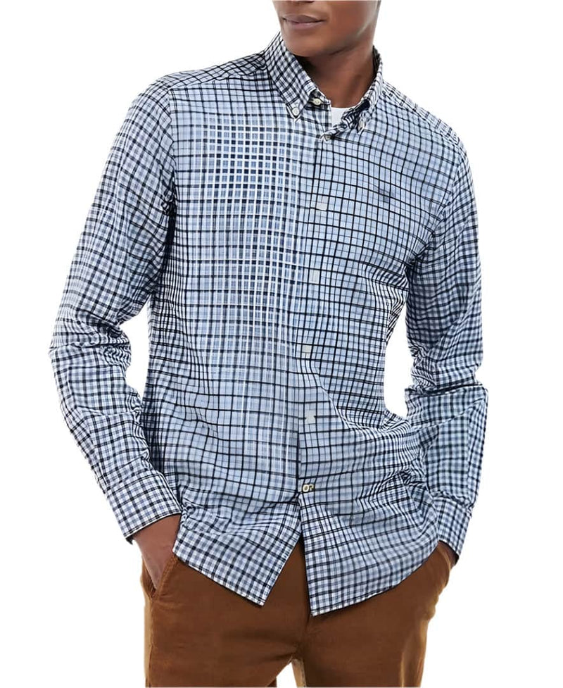 Barbour Finkle Tailored Gingham Shirt Navy Northern Ireland Belfast