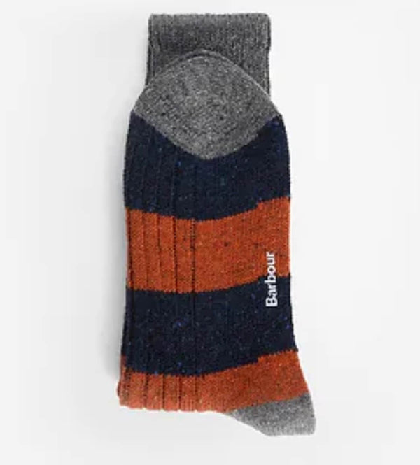 Barbour Houghton Stripe Socks Navy/Ginger Northern Ireland Belfast
