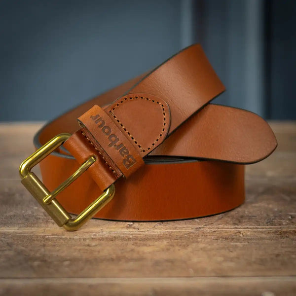 Barbour Mens Allanton Leather Belt Natural Tan Northern Ireland