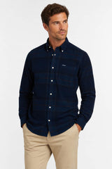 Barbour Mens Blair Tailored Tartan Cord Shirt Midnight Northern