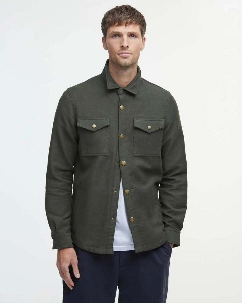 Barbour Mens Carrbridge Tailored Twill Overshirt Olive Northern