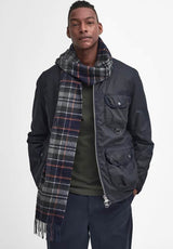 Barbour Mens Check Tartan Scarf Navy Ginger Northern Ireland Belfast