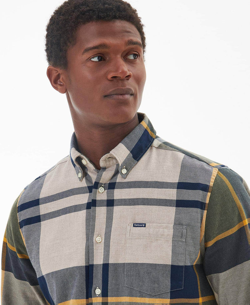 Barbour Mens Dunoon Tailored Tartan Shirt Forest Mist Northern