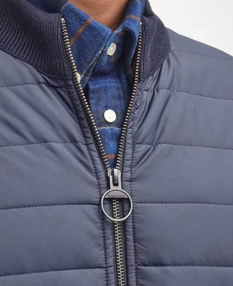 Barbour Mens Essential Carn Baffle Zip Through Knitted Jumper Navy