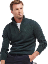 Barbour Mens Essential Lambswool Half Zip Seaweed Mix Green Northern