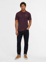 Barbour Mens Essential Sports Mix Polo Shirt Bordeaux Northern