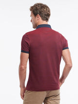 Barbour Mens Essential Sports Mix Polo Shirt Dark Red Northern