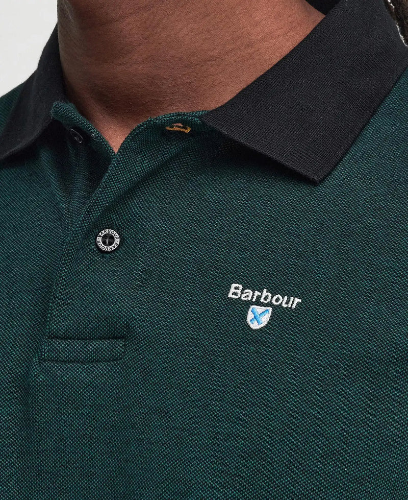 Barbour Mens Essential Sports Mix Polo Shirt Evergreen Northern