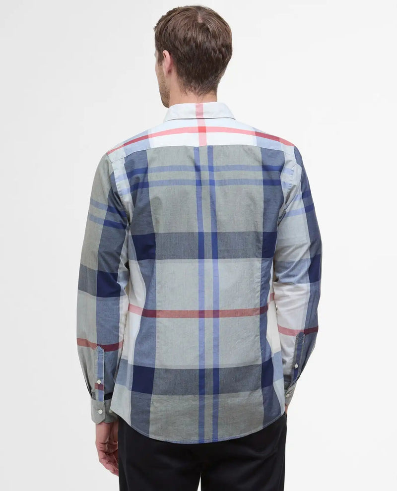 Barbour Mens Harris Tailored Shirt Bleached Pine Tartan Northern