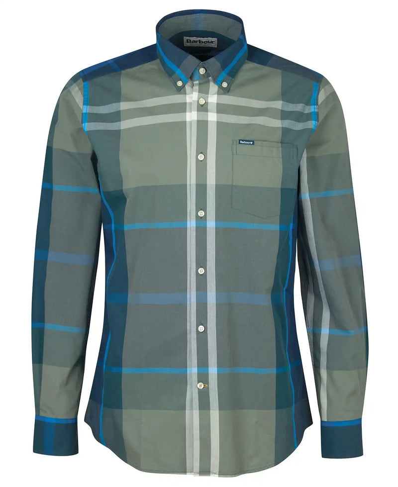 Barbour Men’s Harris Tailored Shirt Kielder Blue Tartan Northern