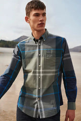 Barbour Men’s Harris Tailored Shirt Kielder Blue Tartan Northern