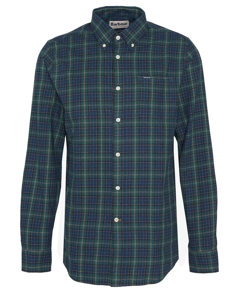 Barbour Mens Lanark Tailored Shirt Green Loch