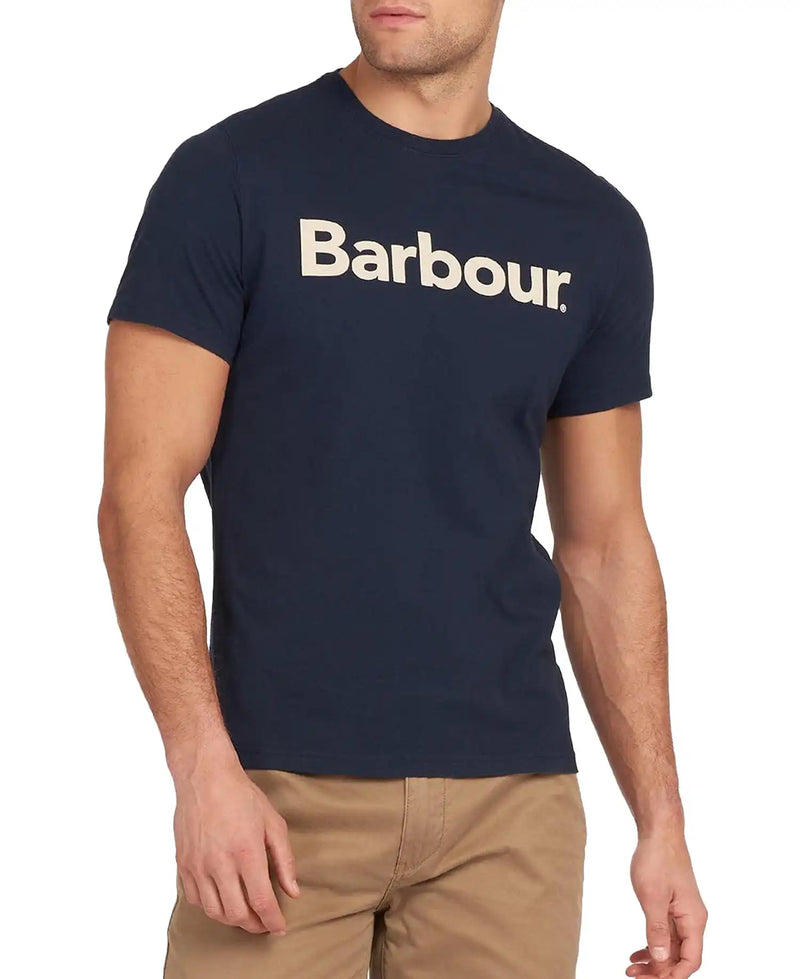 Barbour Mens Logo T-Shirt Navy Northern Ireland Belfast