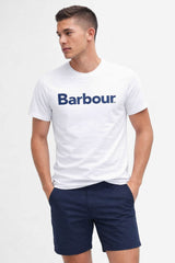 Barbour Mens Logo T-Shirt White Northern Ireland Belfast