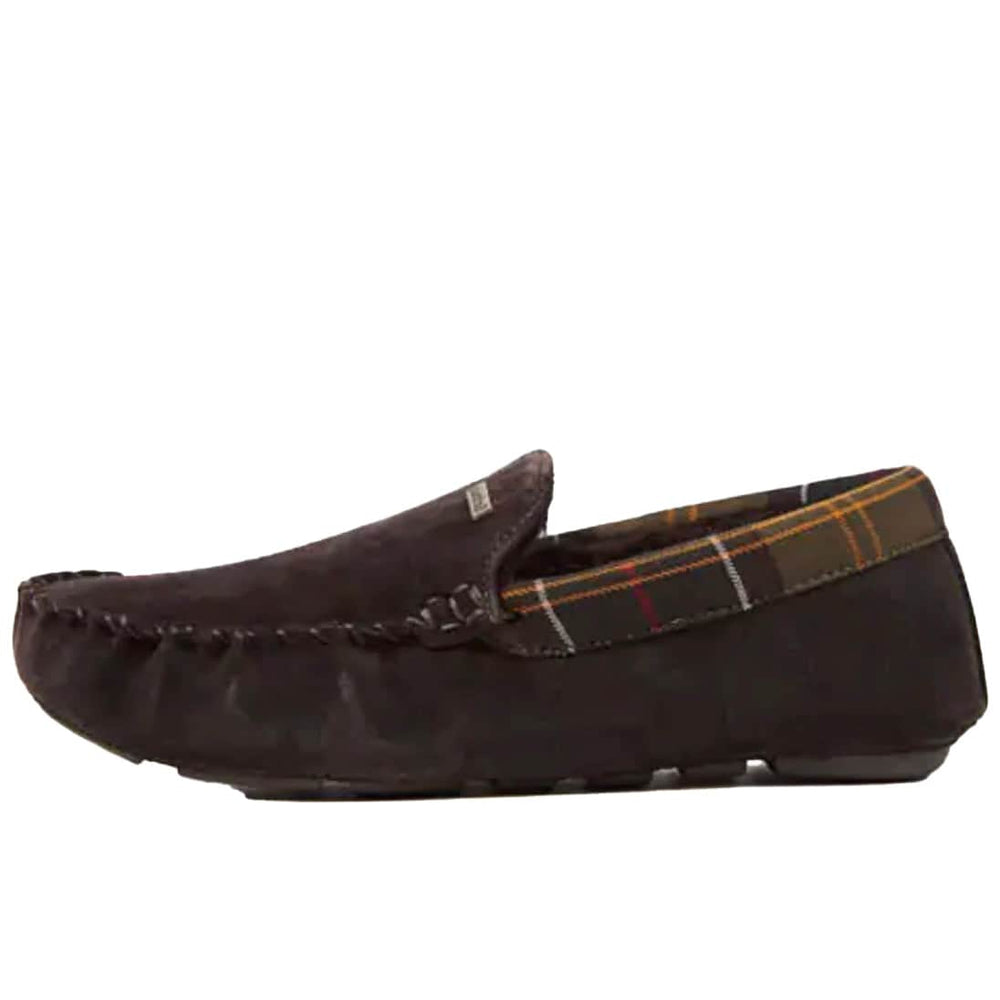 Barbour Mens Monty Moccasin Slippers Brown Suede
