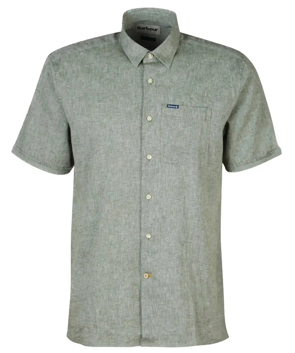 Barbour Men’s Nelson Short Sleeve Shirt Bleached Olive Northern