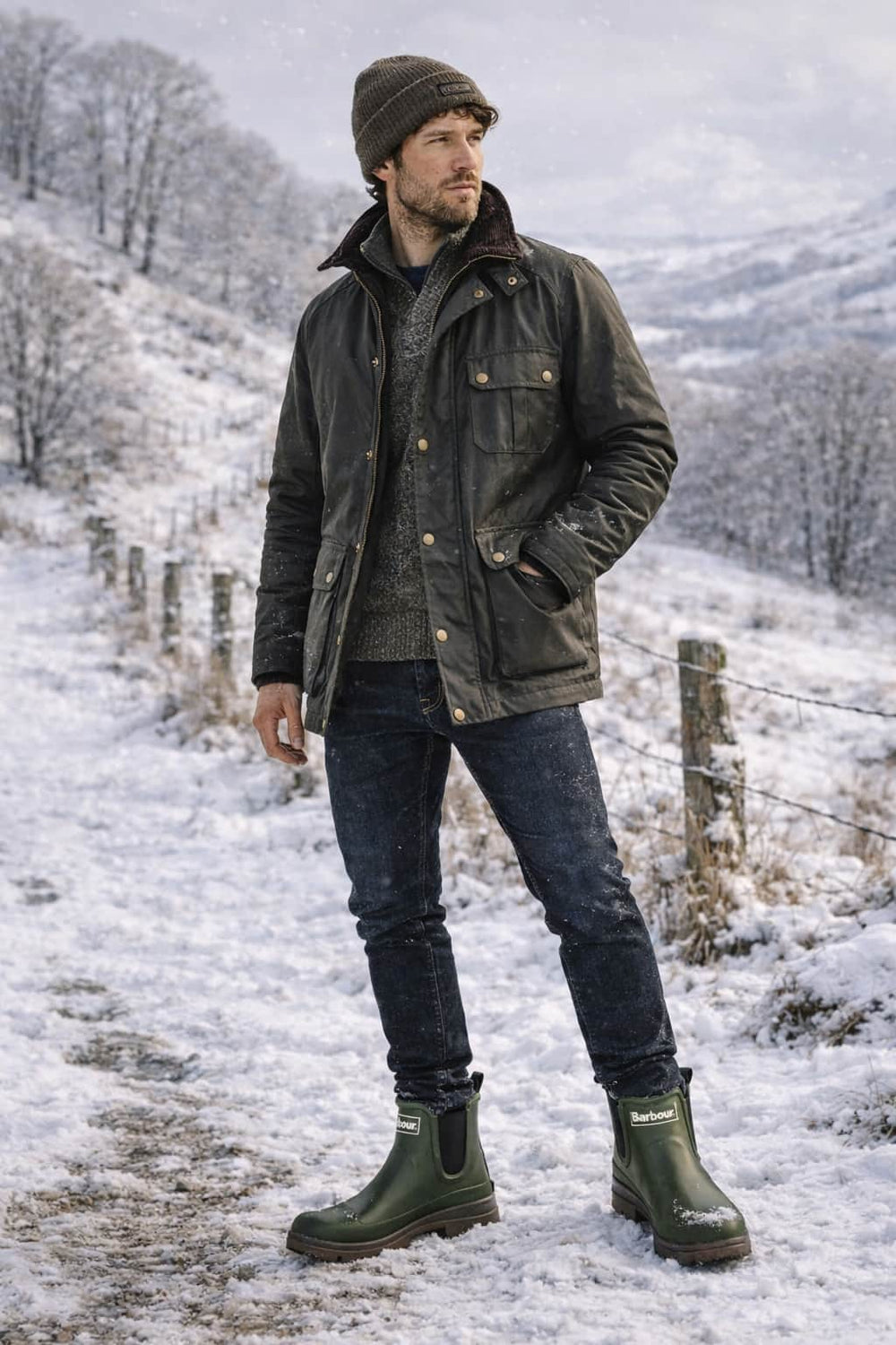 Barbour Mens Nimbus Wellington Boots Olive