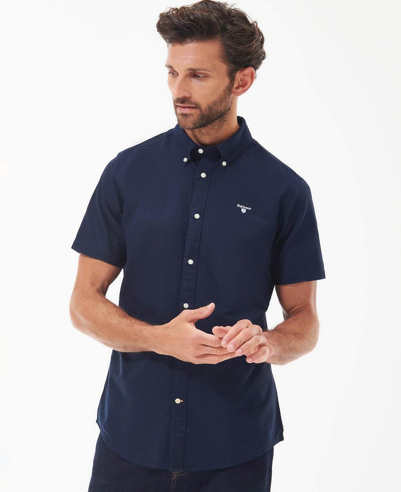 Barbour Mens Oxtown Short Sleeve Shirt Navy1