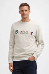 Barbour Mens Pique Applique Crew Sweatshirt Ecru Marl Northern