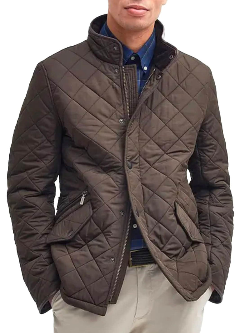 Barbour Mens Powell Quilt Jacket Olive Green - Main Image