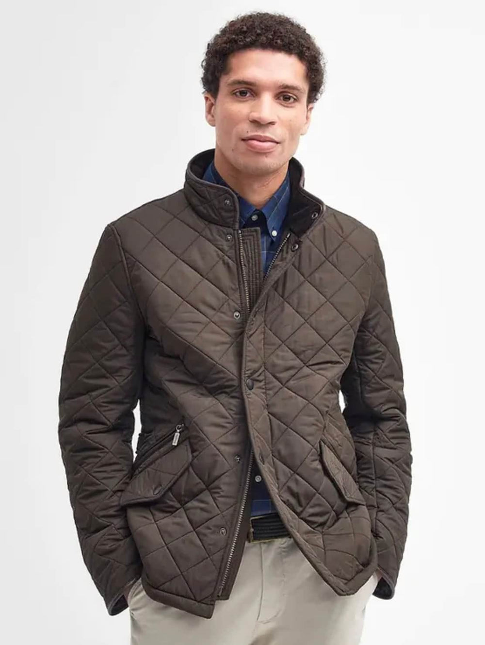 Barbour Mens Powell Quilt Jacket Olive Green