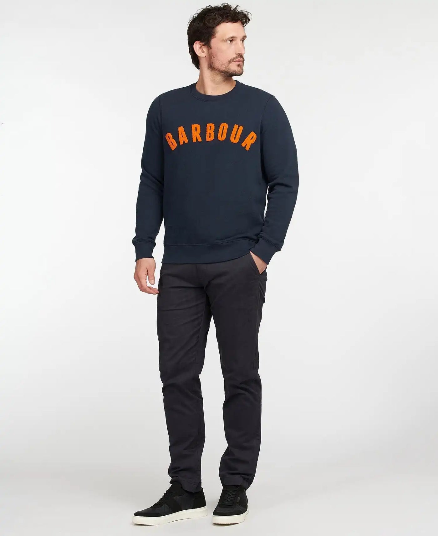 Barbour Mens Prep Logo Crew Sweatshirt Navy