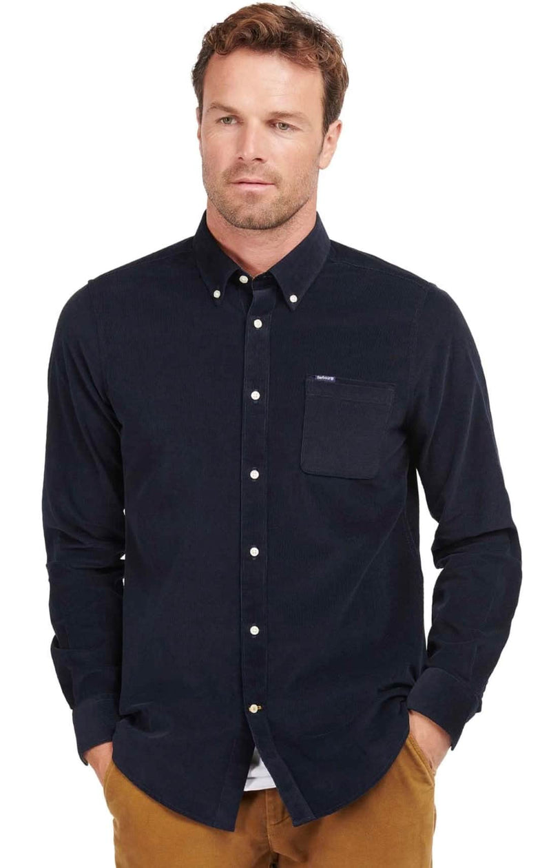 Barbour Mens Ramsey Tailored Fit Cord Shirt Navy Northern Ireland