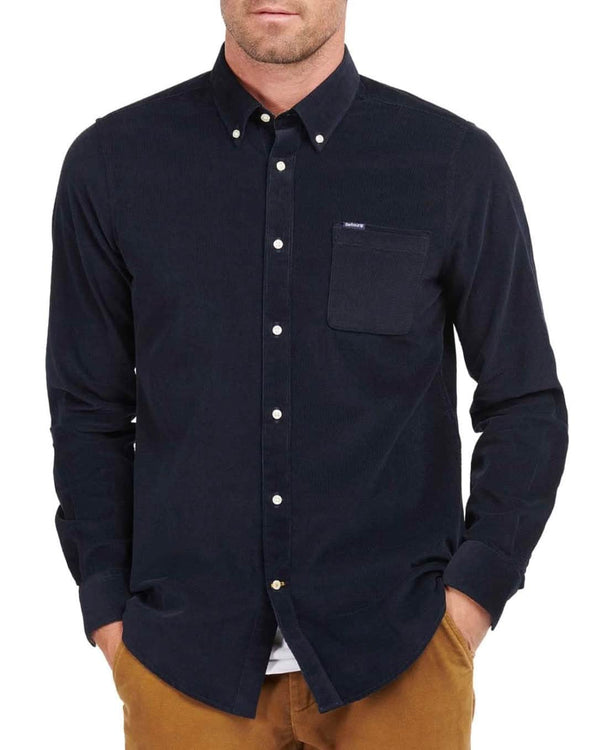 Barbour Mens Ramsey Tailored Fit Cord Shirt Navy Northern Ireland