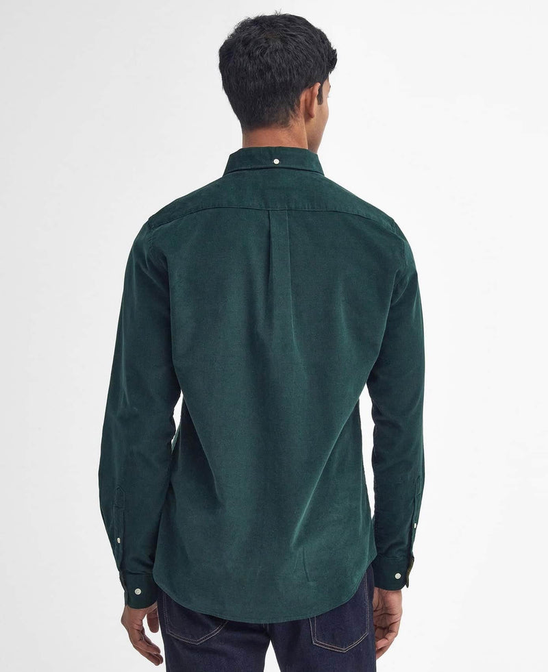 Barbour Mens Ramsey Tailored Fit Cord Shirt Seaweed Green