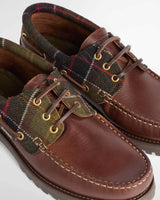 Barbour Mens Re-Engineered Deck Boat Shoes Brown/Classic Tartan