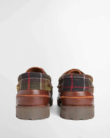 Barbour Mens Re-Engineered Deck Boat Shoes Brown/Classic Tartan