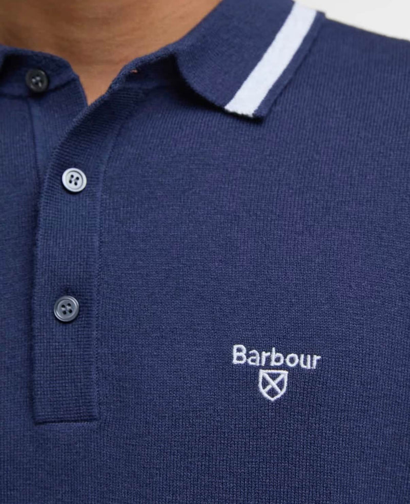 Barbour Mens Rockton LS Knitted Polo Shirt Navy Northern Ireland