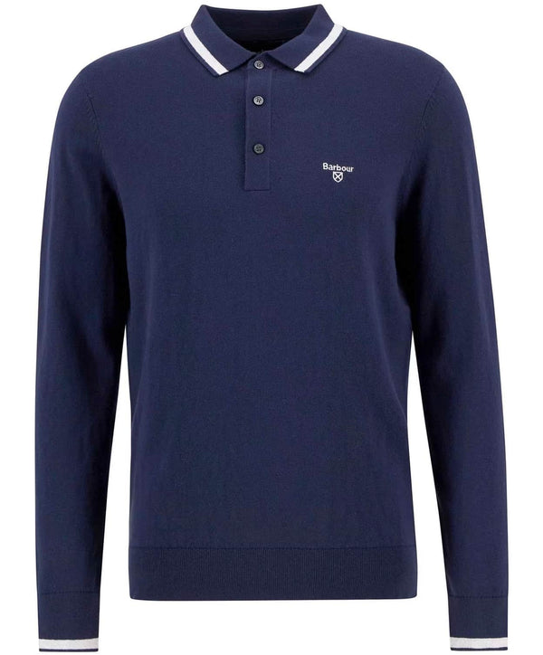 Barbour Mens Rockton LS Knitted Polo Shirt Navy Northern Ireland