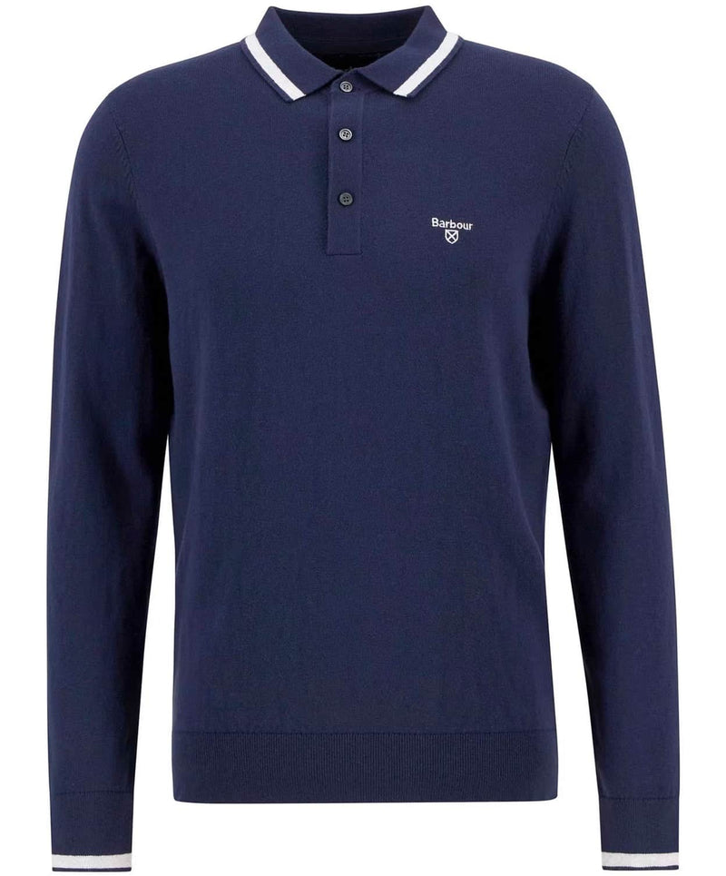 Barbour Mens Rockton LS Knitted Polo Shirt Navy Northern Ireland