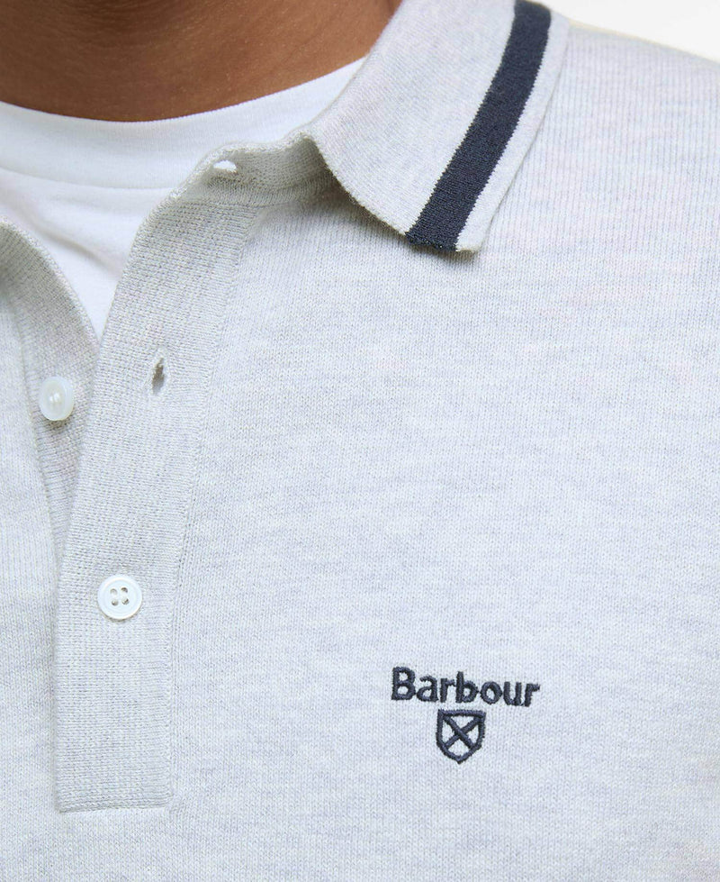 Barbour Mens Ruction Knitted Polo Shirt Mist Grey Northern Ireland