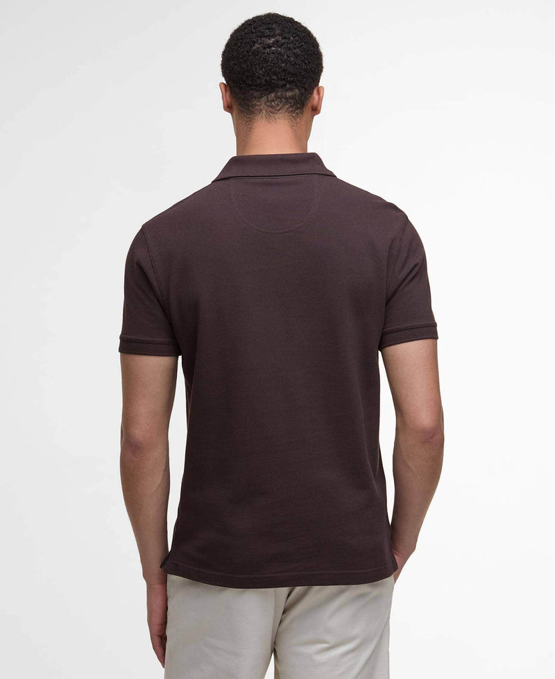Barbour Mens Tartan Pique Polo Shirt Dark Oak Brown Northern Ireland
