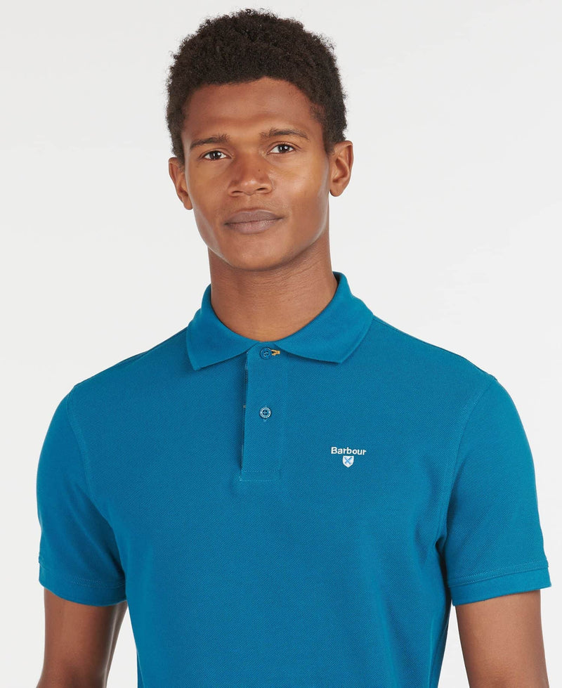 Barbour Mens Tartan Pique Polo Shirt Lyons Blue Northern Ireland