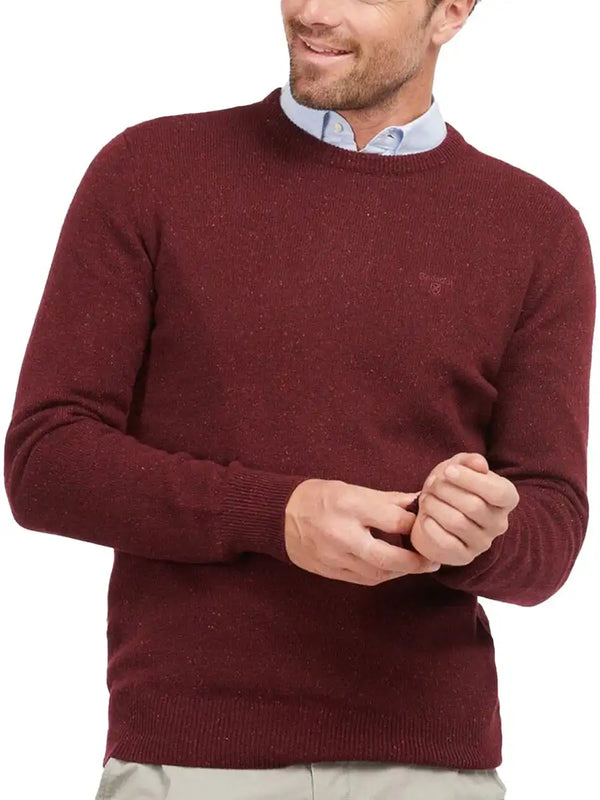 Barbour Mens Tisbury Crew Neck Sweater Ruby Red Northern Ireland