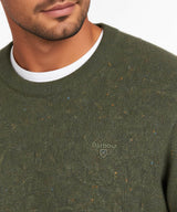 Barbour Mens Tisbury Crew Neck Wool Sweater Forest Green Northern