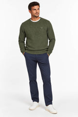 Barbour Mens Tisbury Crew Neck Wool Sweater Forest Green Northern