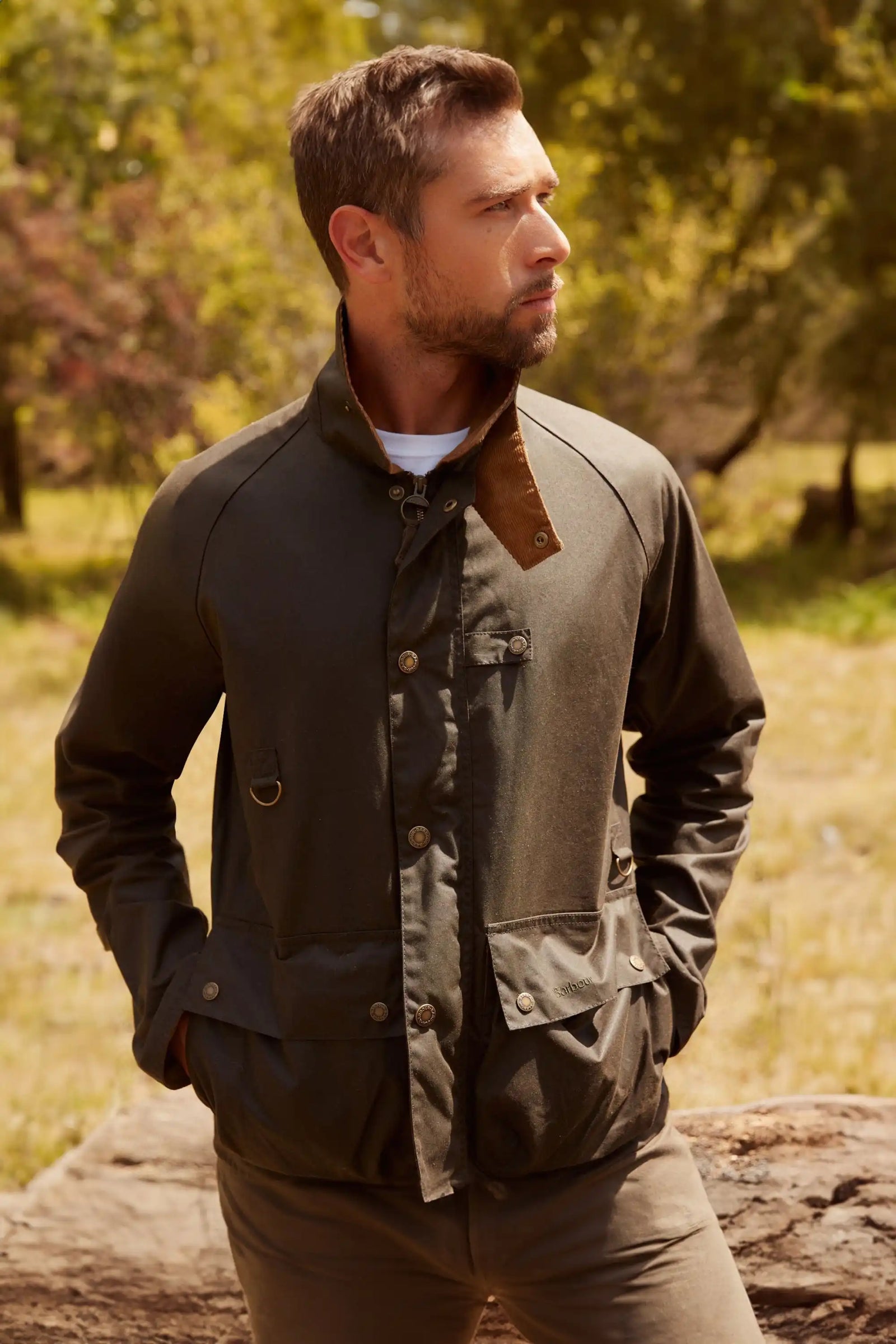 Barbour jacket mens olive best sale