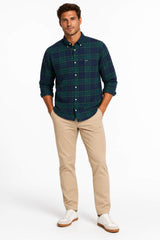 Barbour Portdown Tailored Check Shirt Dark Navy Northern Ireland